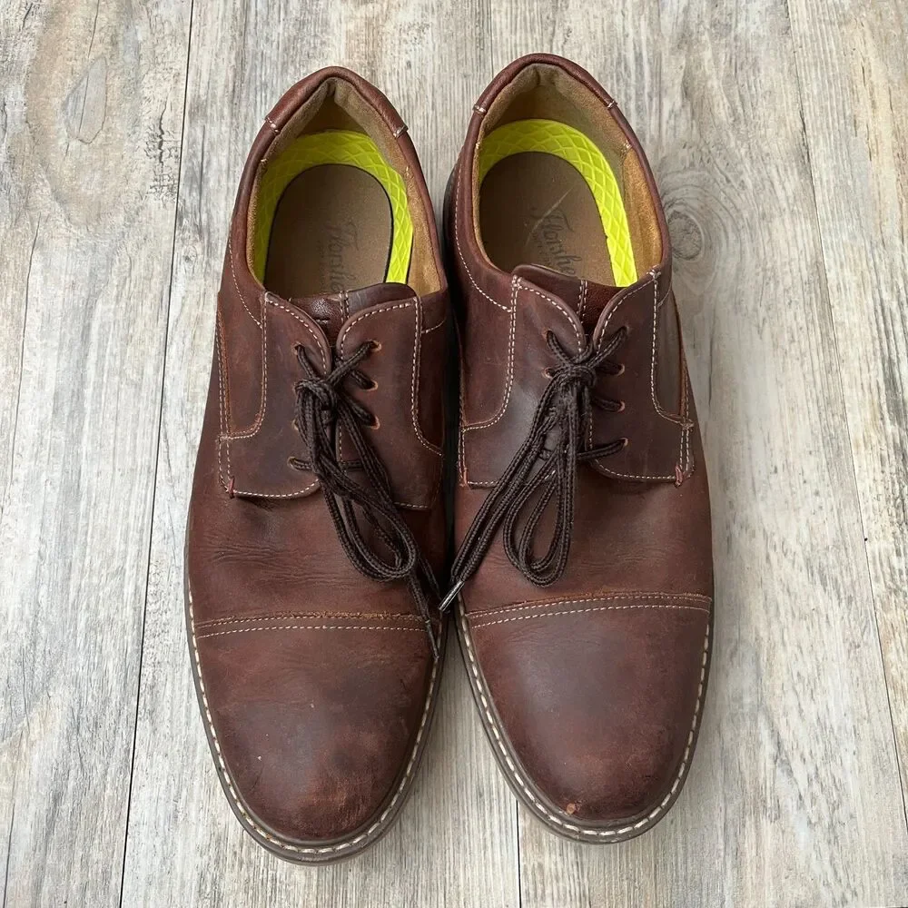 Florsheim Norwalk Plain Toe Oxford Brown Leather Shoes Comfortech Mens 9M Rustic
